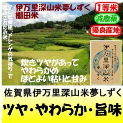 画像1: 佐賀県伊万里深山米　夢しずく（減農薬）（棚田米）　令和６年産１等米・特Ａ米 お試し米２合（３００ｇ）×２ 全国送料無料！メール便（ポスト投函）！　