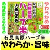 石見高原ハーブ米島根県産きぬむすめ（減農薬）　令和７年産１等米・特Ａ米　３０ｋｇ玄米